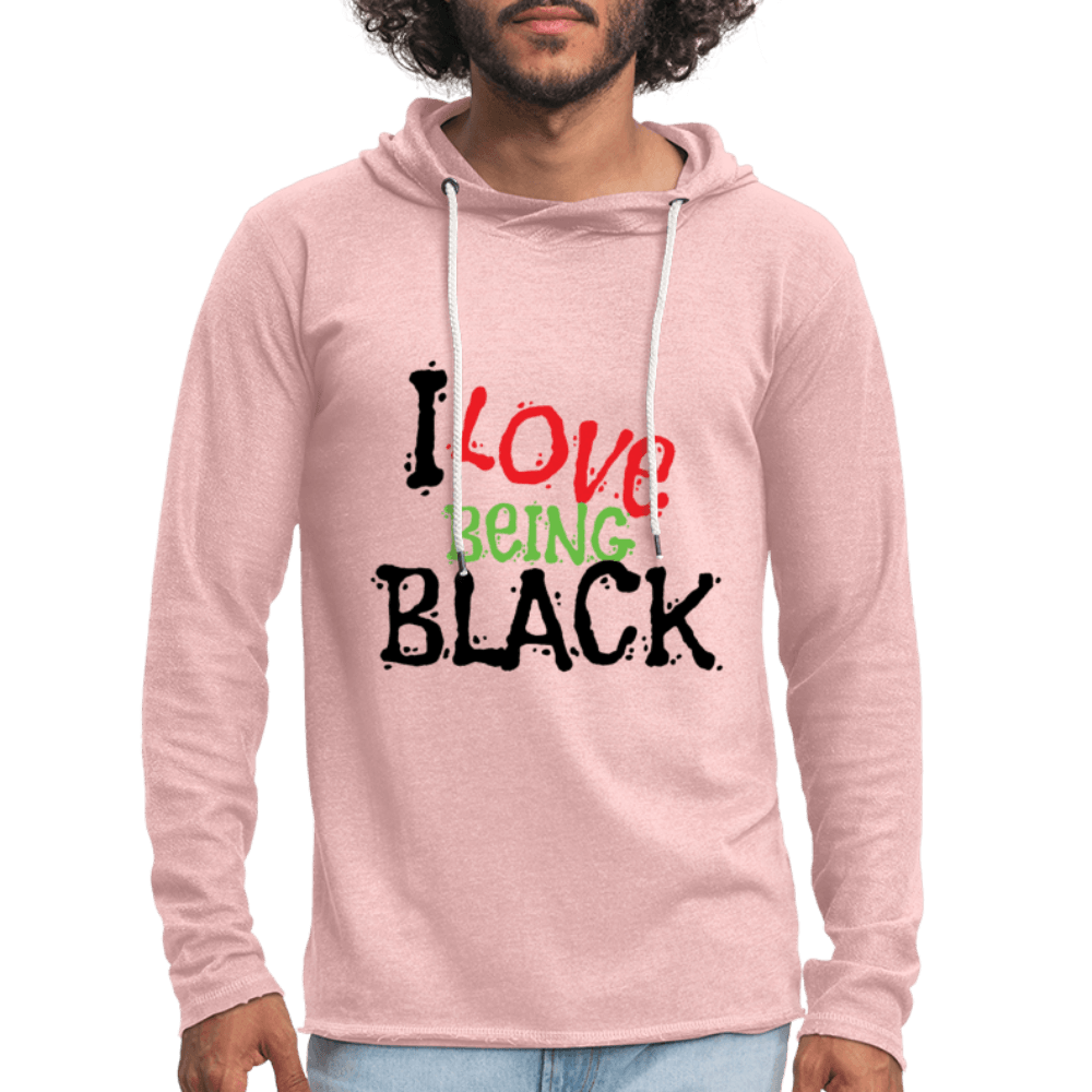 I Love Being Black Unisex Lightweight Terry Hoodie - Chocolate Ancestor