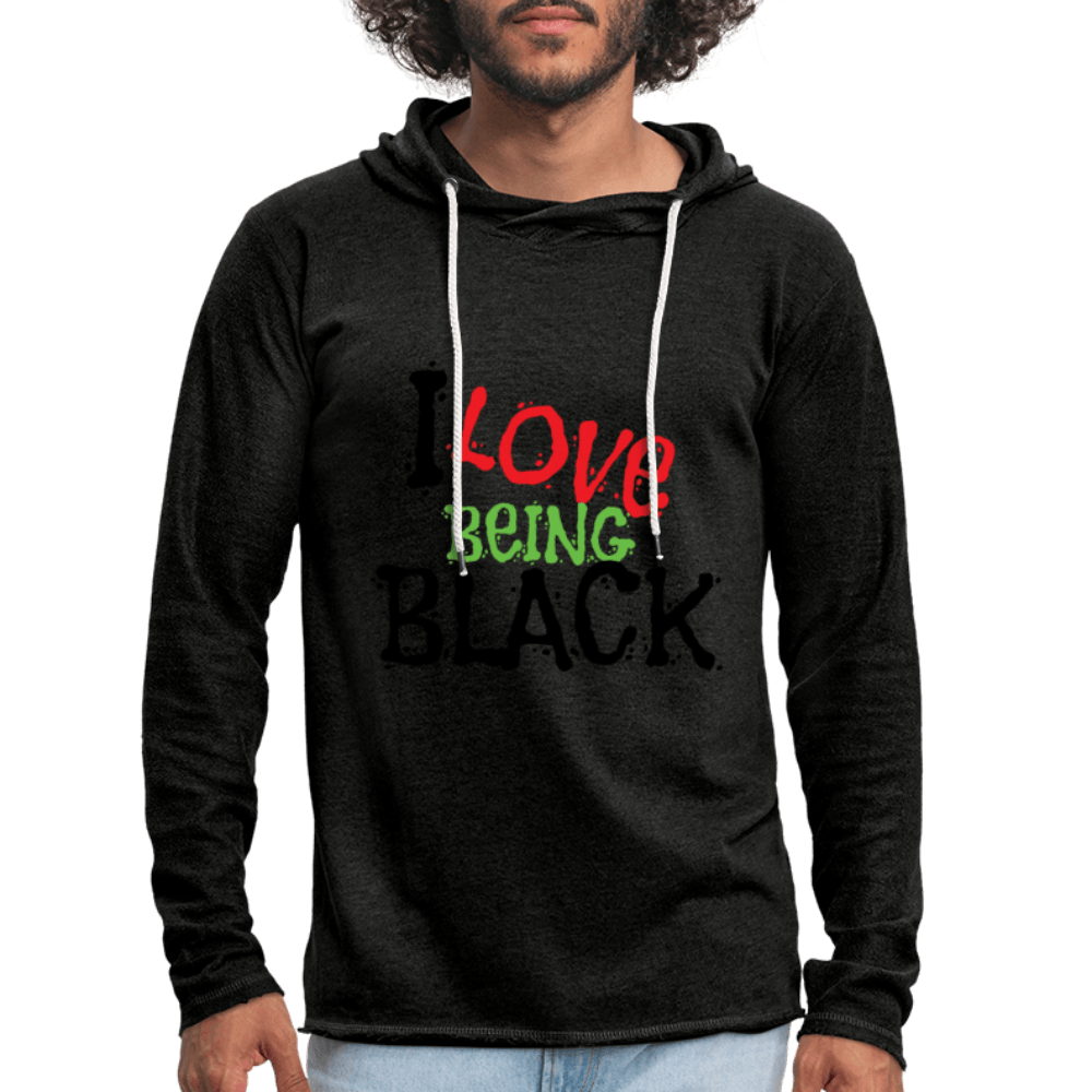 I Love Being Black Unisex Lightweight Terry Hoodie - Chocolate Ancestor