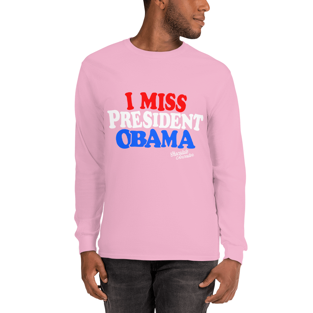 I Miss President Obama (RWB) Unisex Long Sleeve T-Shirt - Chocolate Ancestor