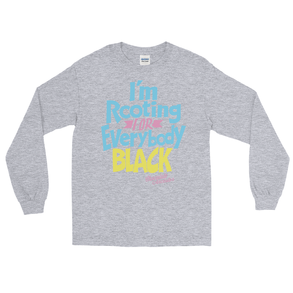 I'm Rooting for Everybody Black (BPY) Unisex Long Sleeve T-Shirt - Chocolate Ancestor