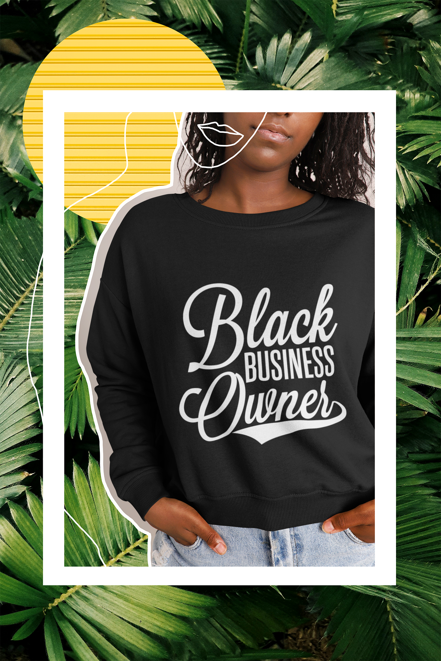 Black Business Owner (White) Unisex Sweatshirt - Chocolate Ancestor