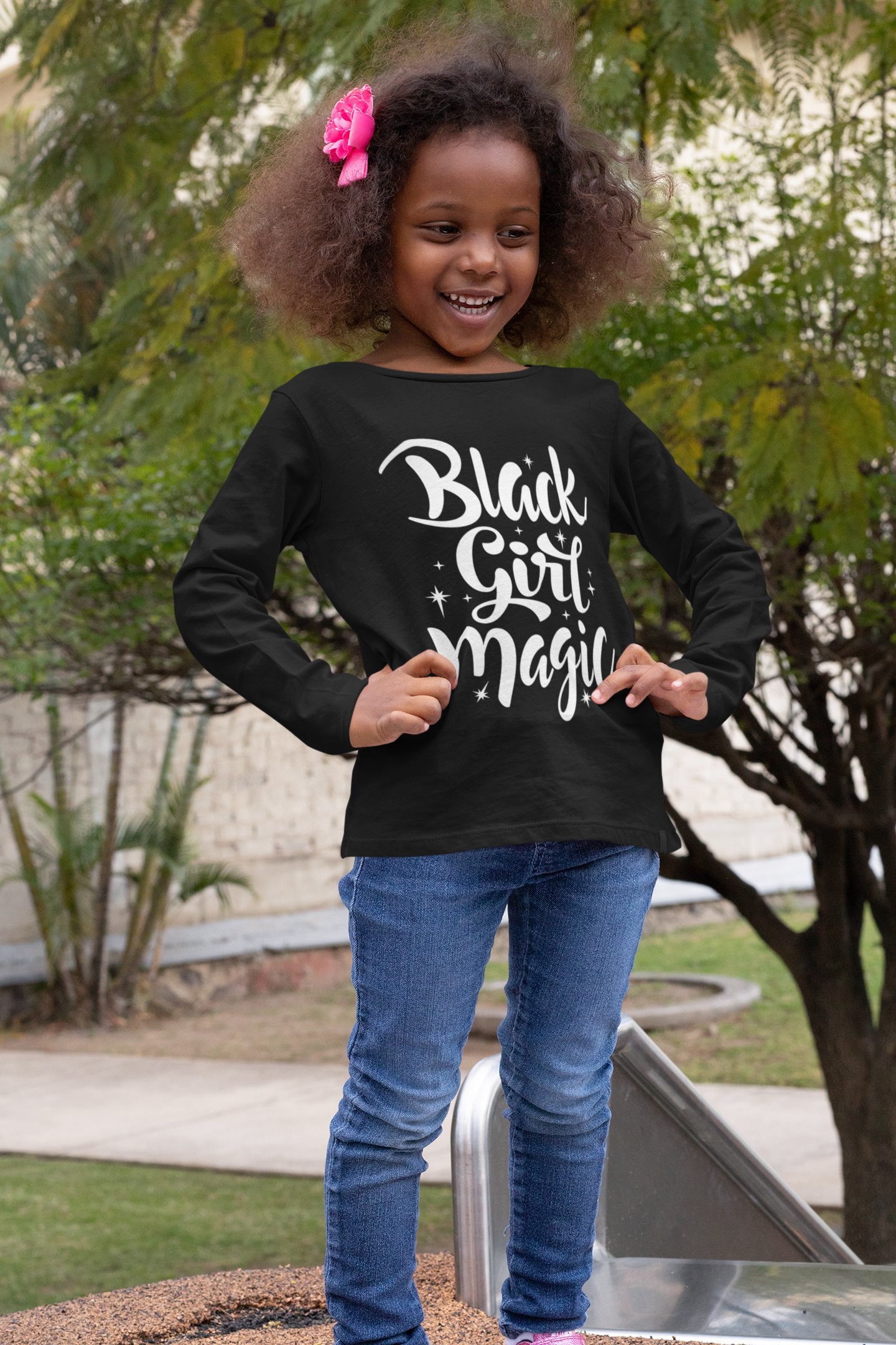 Black Girl Magic Kids' Long Sleeve T-Shirt