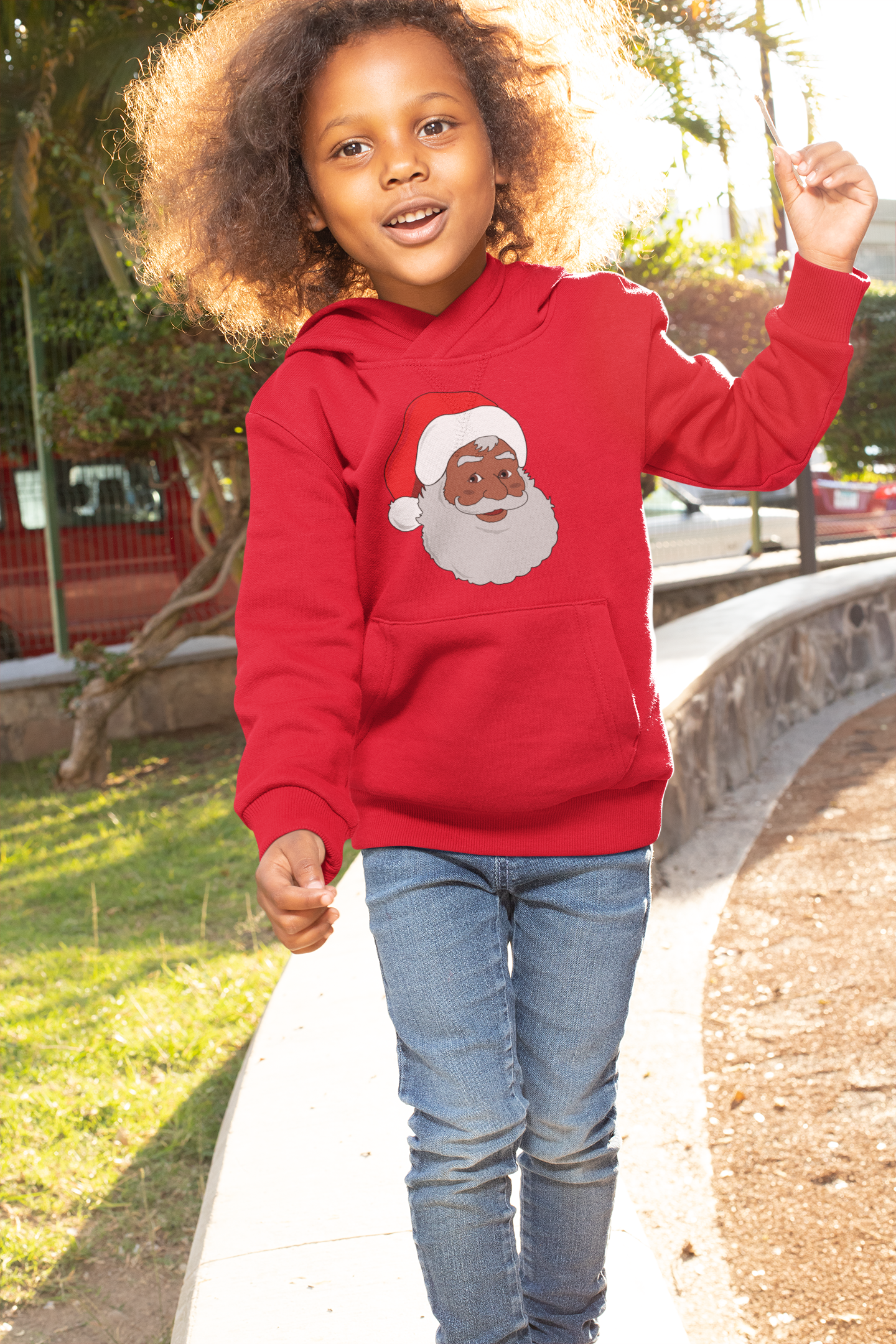 Black Santa Kids' Hoodie (Style 2)