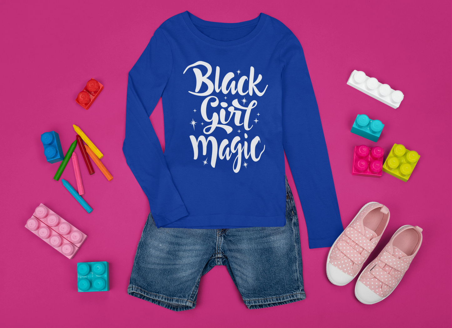 Black Girl Magic Kids' Long Sleeve T-Shirt