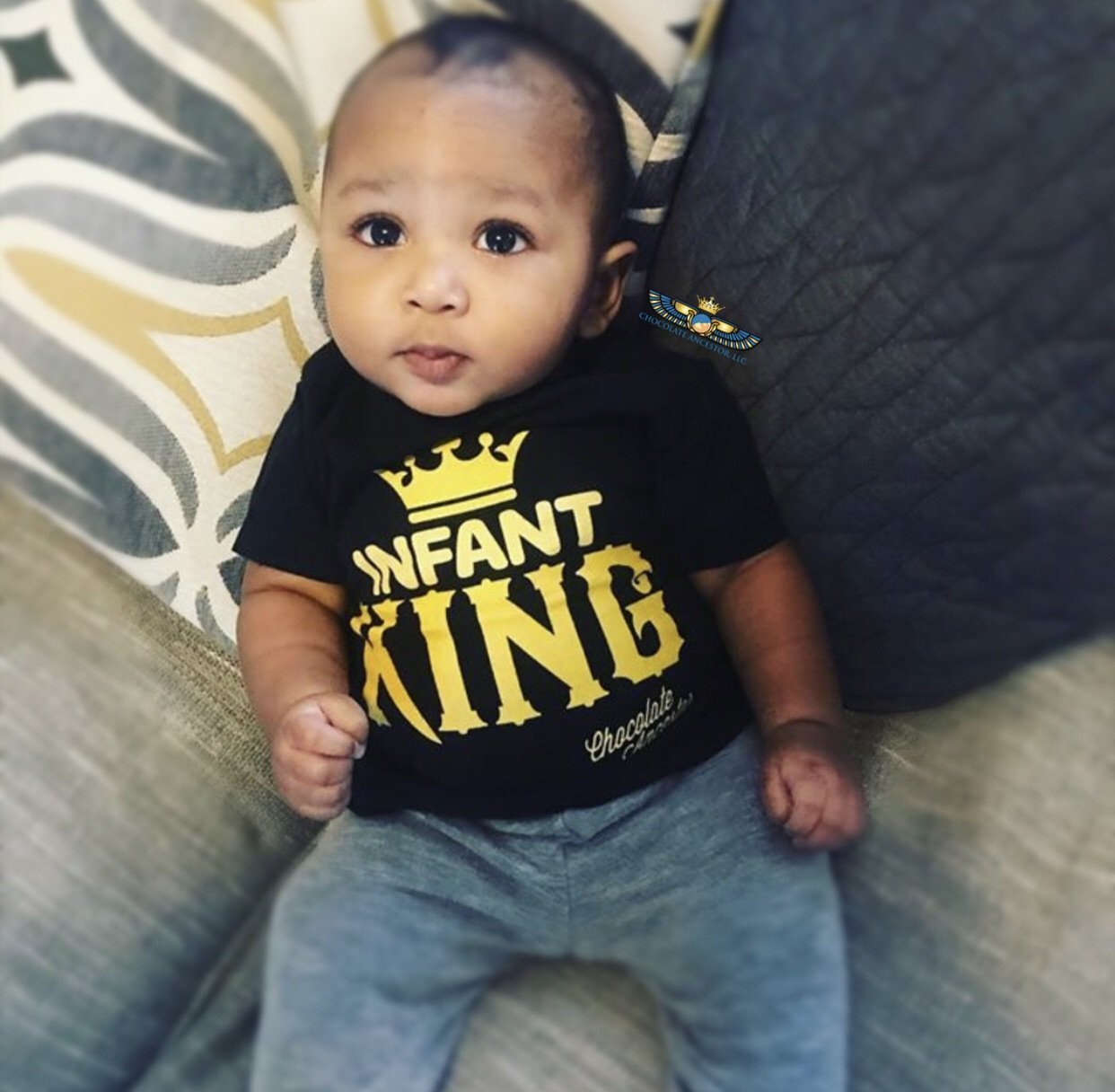 Infant King w/Crown Infant Bodysuit - Chocolate Ancestor