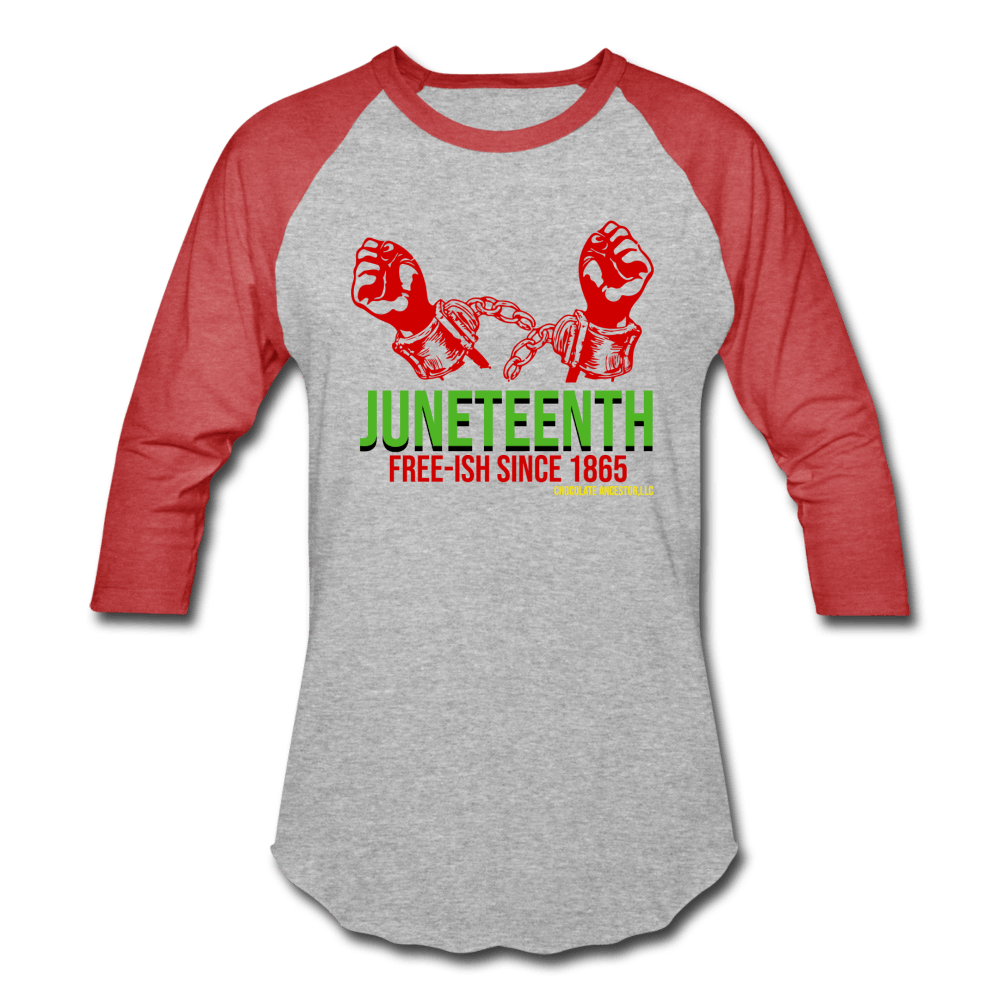 Juneteenth Free-ish Since 1865 Unisex Baseball T-Shirt - Chocolate Ancestor