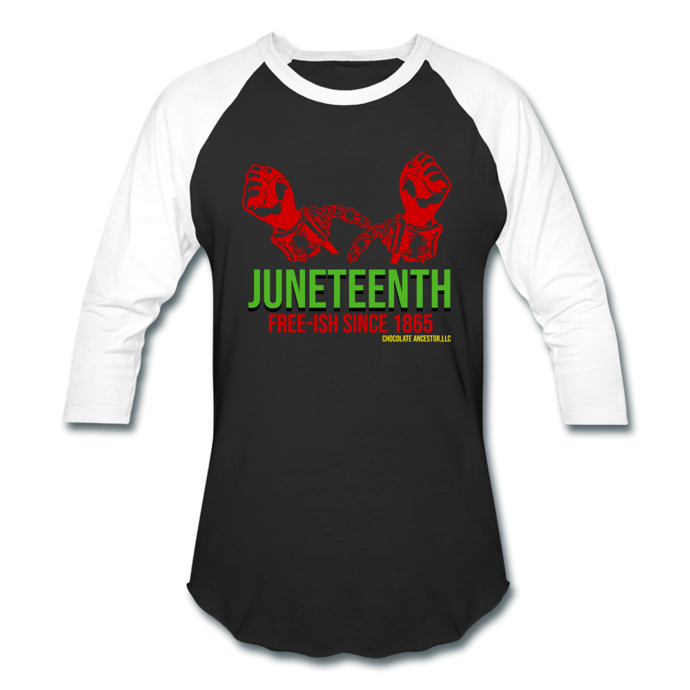 Juneteenth Free-ish Since 1865 Unisex Baseball T-Shirt - Chocolate Ancestor