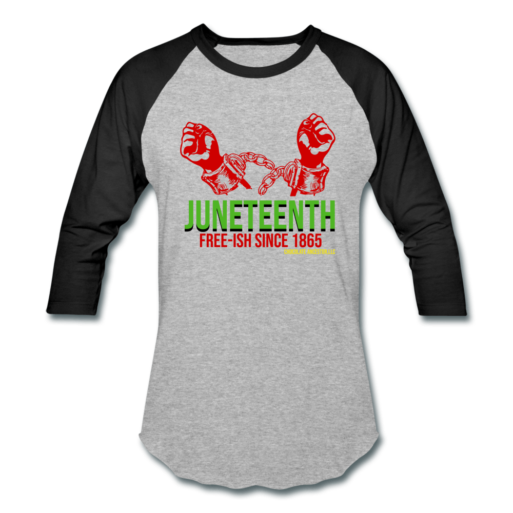 Juneteenth Free-ish Since 1865 Unisex Baseball T-Shirt - Chocolate Ancestor