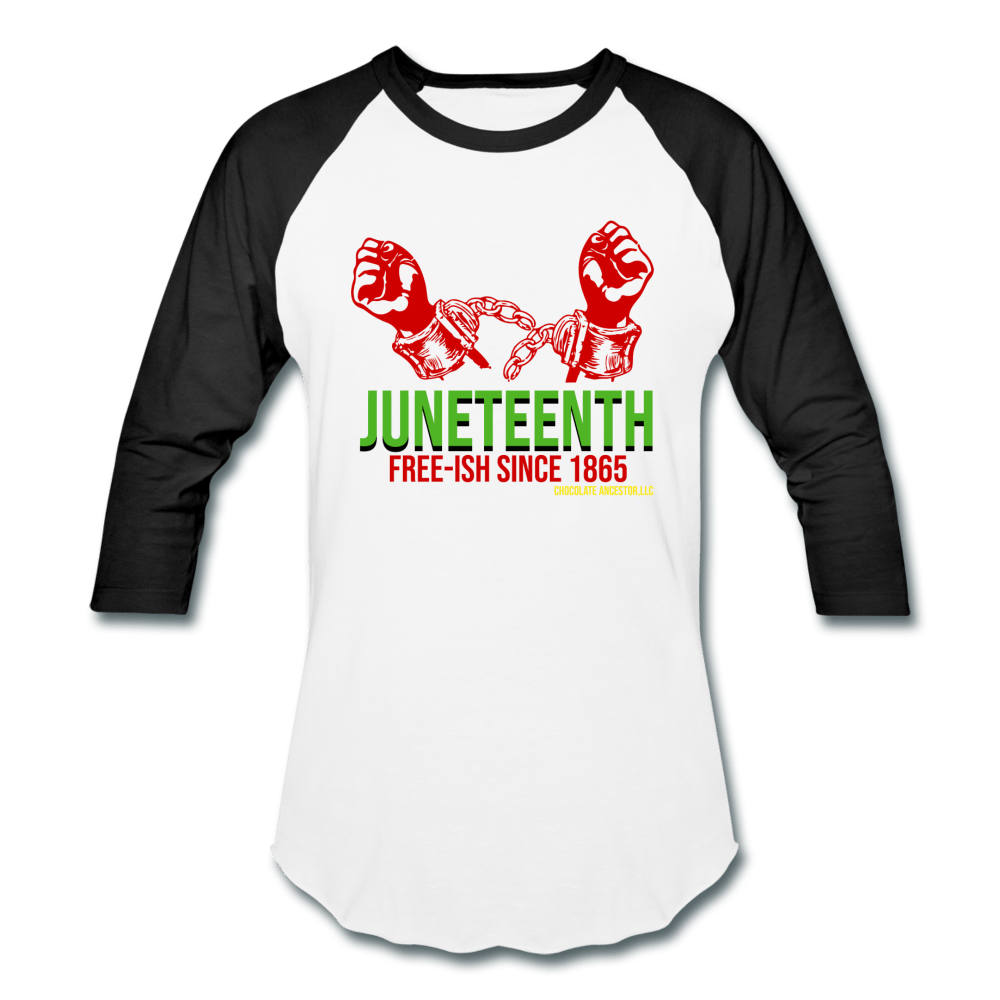 Juneteenth Free-ish Since 1865 Unisex Baseball T-Shirt - Chocolate Ancestor