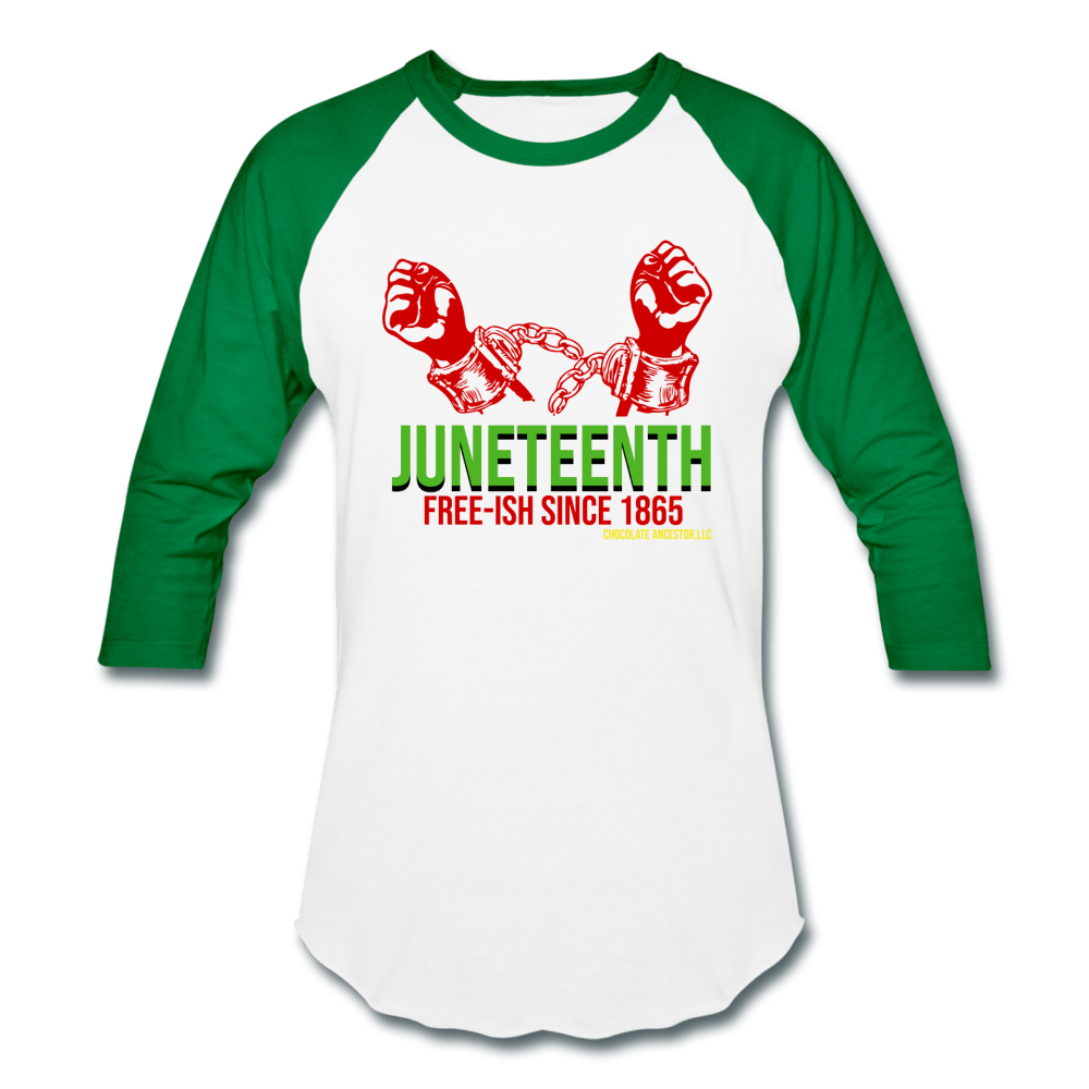 Juneteenth Free-ish Since 1865 Unisex Baseball T-Shirt - Chocolate Ancestor