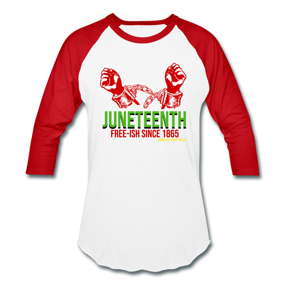 Juneteenth Free-ish Since 1865 Unisex Baseball T-Shirt - Chocolate Ancestor