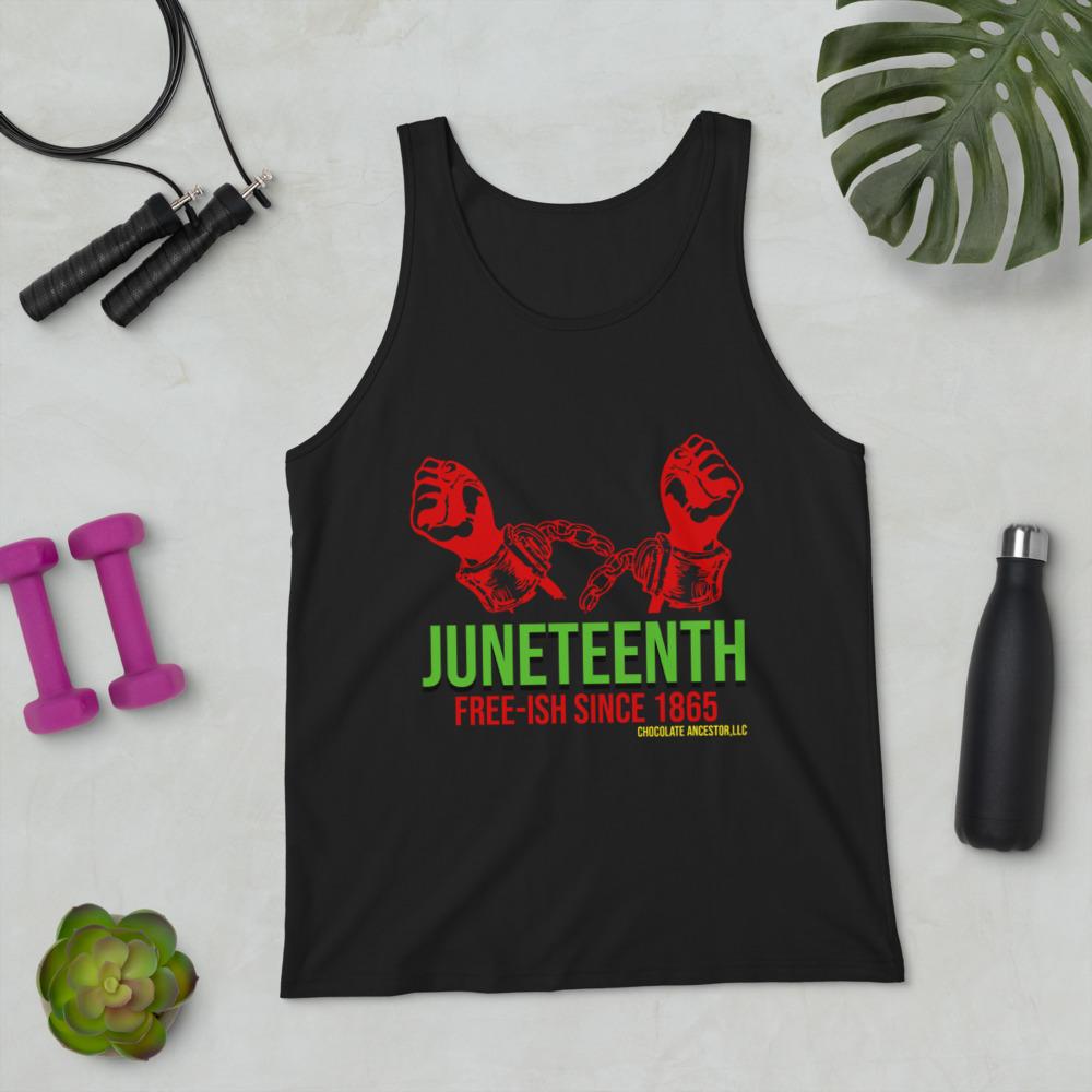 Juneteenth Free-ish Since 1865 Unisex Tank Top - Chocolate Ancestor