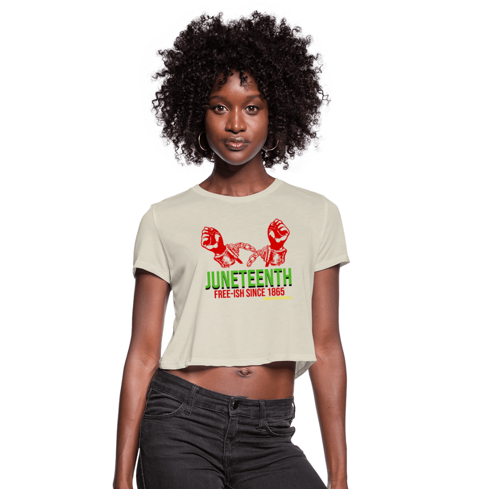 Juneteenth Free-ish Since 1865 Women's Crop Top (Style 2) - Chocolate Ancestor