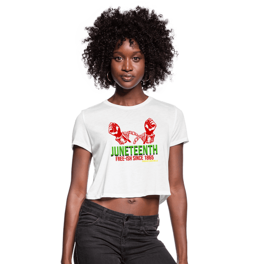 Juneteenth Free-ish Since 1865 Women's Crop Top (Style 2) - Chocolate Ancestor