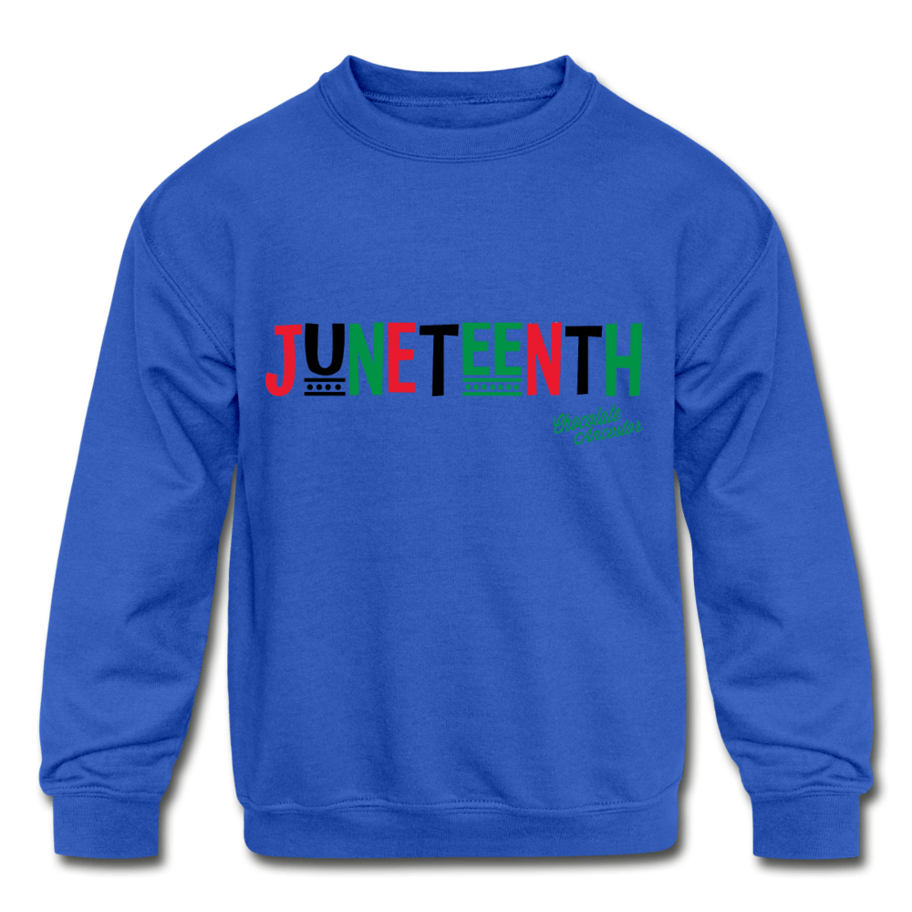 Juneteenth RBG Kids' Crewneck Sweatshirt - Chocolate Ancestor