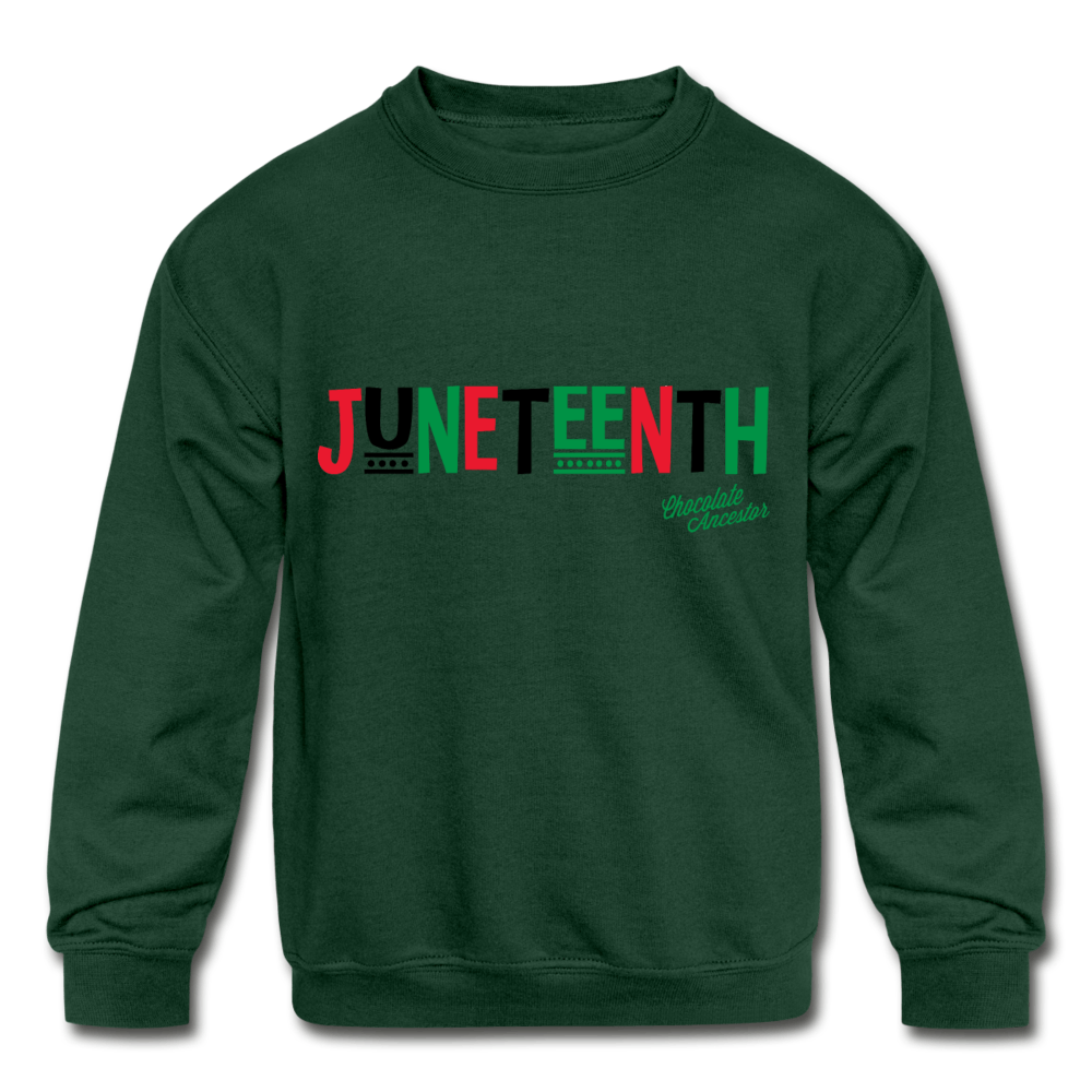 Juneteenth RBG Kids' Crewneck Sweatshirt - Chocolate Ancestor