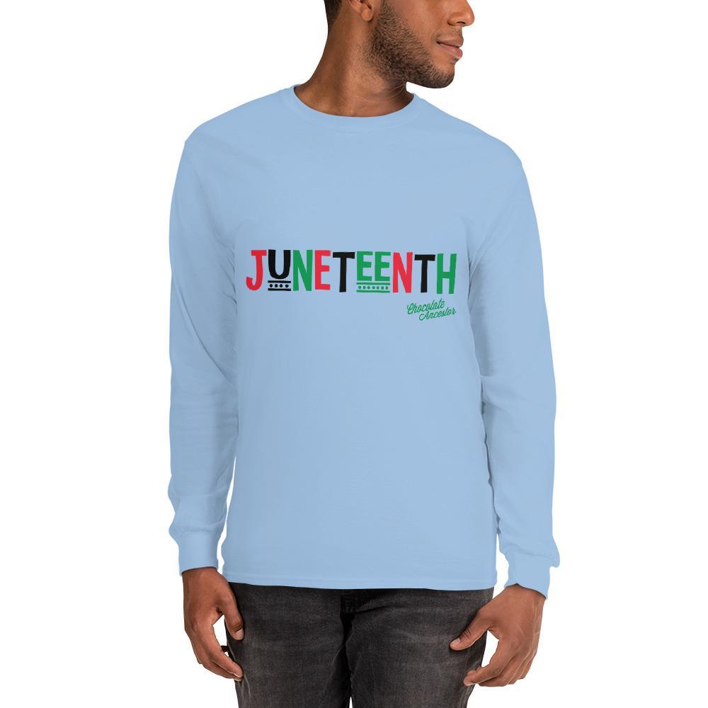 Juneteenth Pan African RBG Unisex Long Sleeve T-Shirt - Chocolate Ancestor