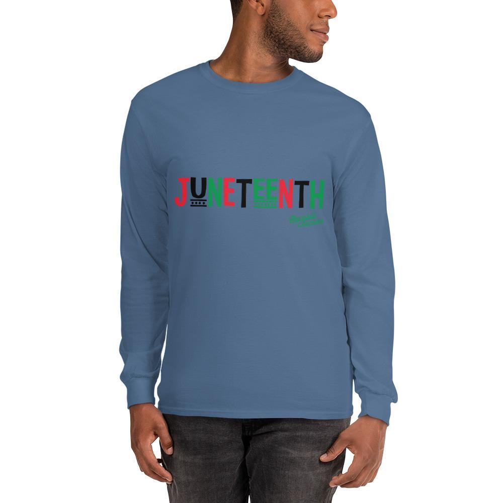 Juneteenth Pan African RBG Unisex Long Sleeve T-Shirt - Chocolate Ancestor