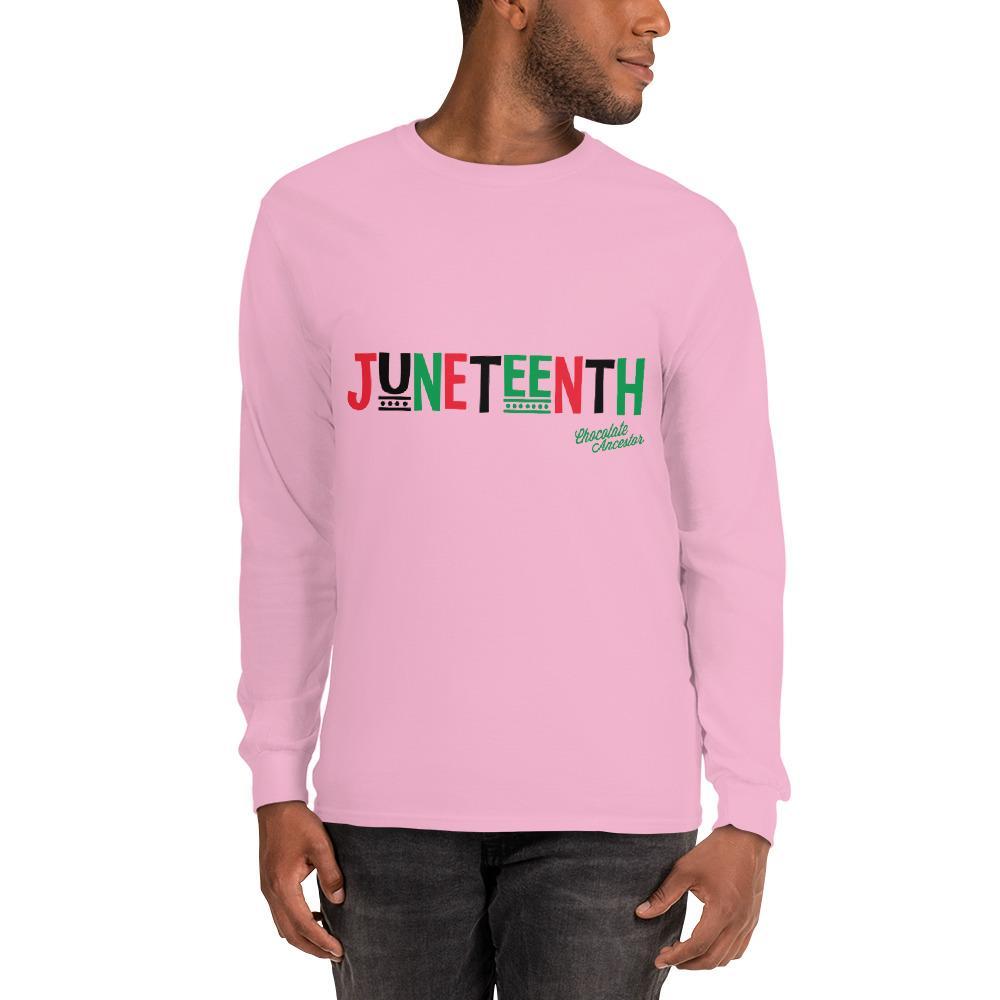 Juneteenth Pan African RBG Unisex Long Sleeve T-Shirt - Chocolate Ancestor