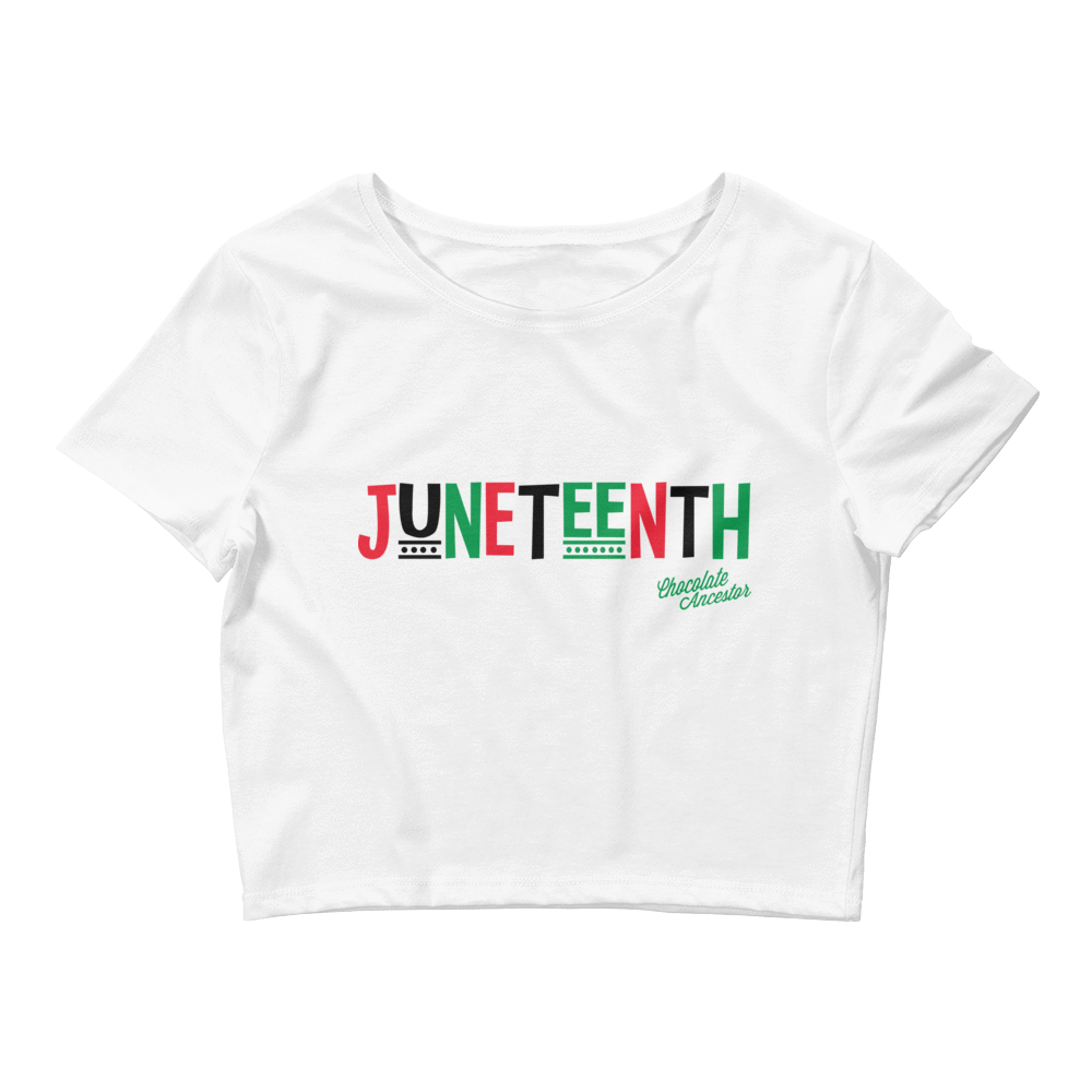 Juneteenth RBG Women’s Crop Tee - Chocolate Ancestor