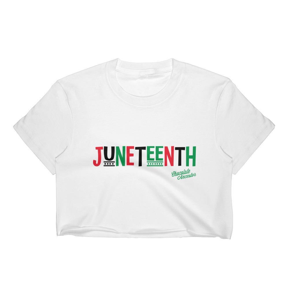 Juneteenth RBG Women’s Crop Tee - Chocolate Ancestor