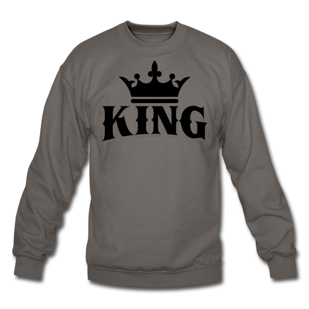 King w/ Crown (Black) Crewneck Sweatshirt (Style 2) - Chocolate Ancestor