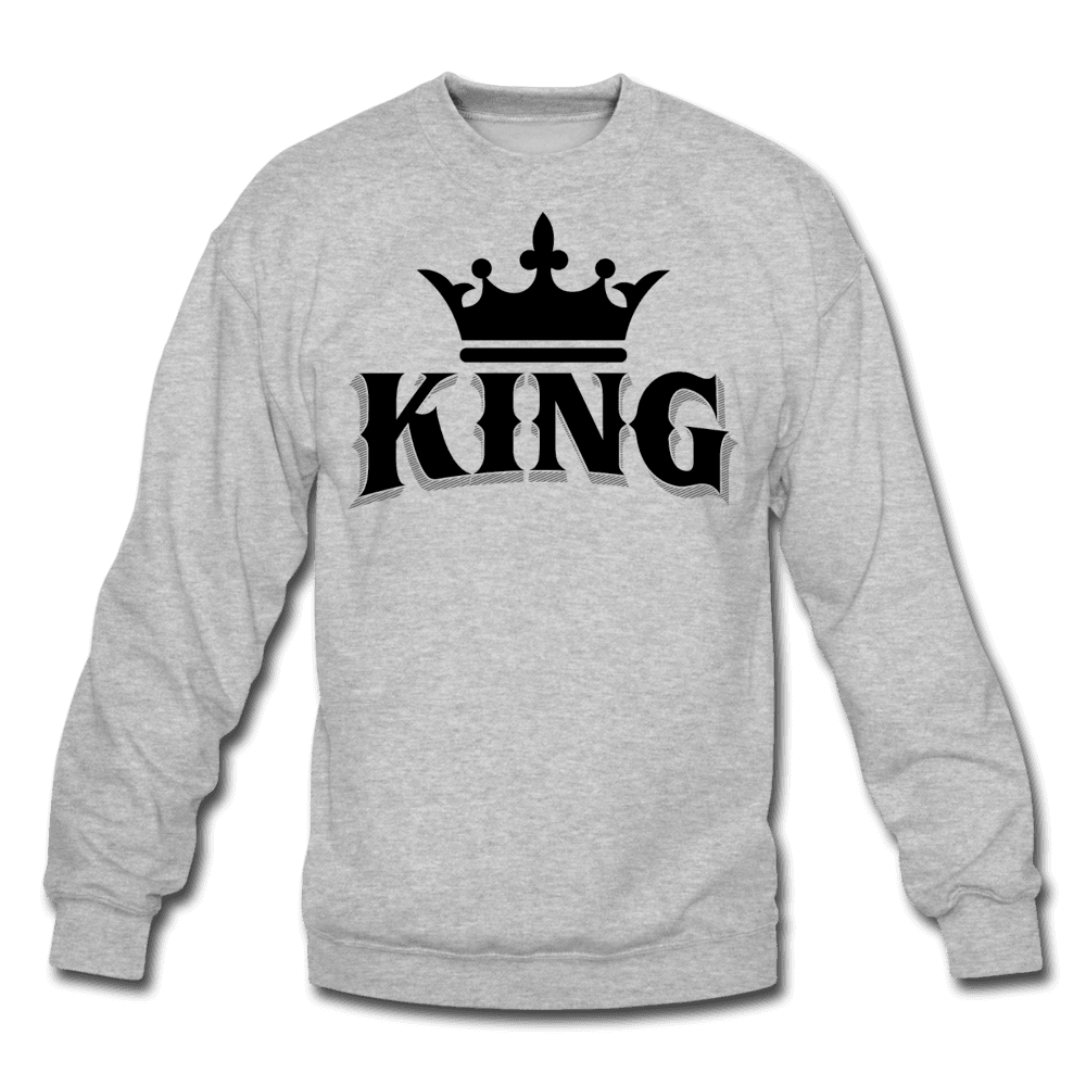 King w/ Crown (Black) Crewneck Sweatshirt (Style 2) - Chocolate Ancestor