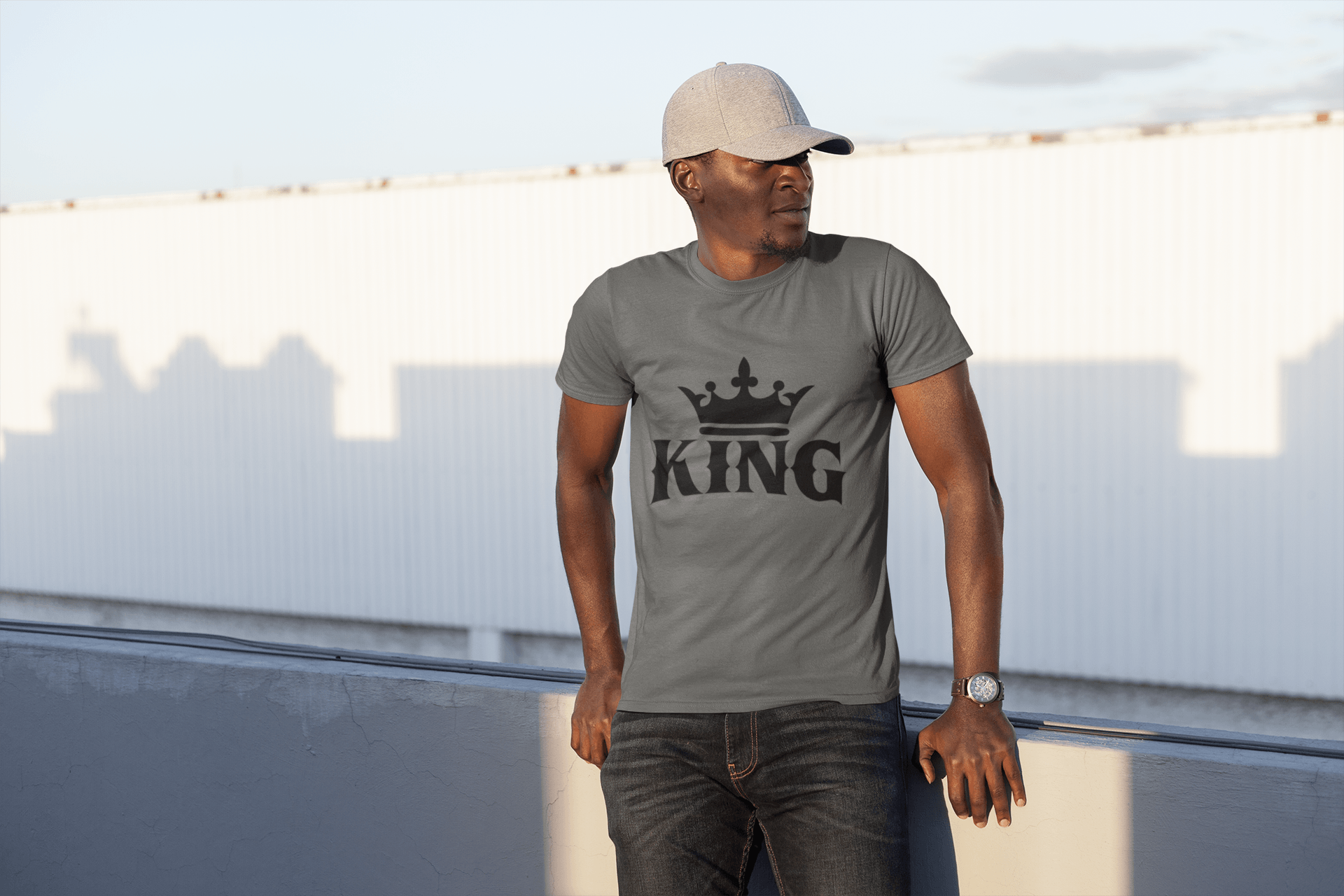 King w/ Crown (Black) Short-Sleeve Unisex T-Shirt - Chocolate Ancestor