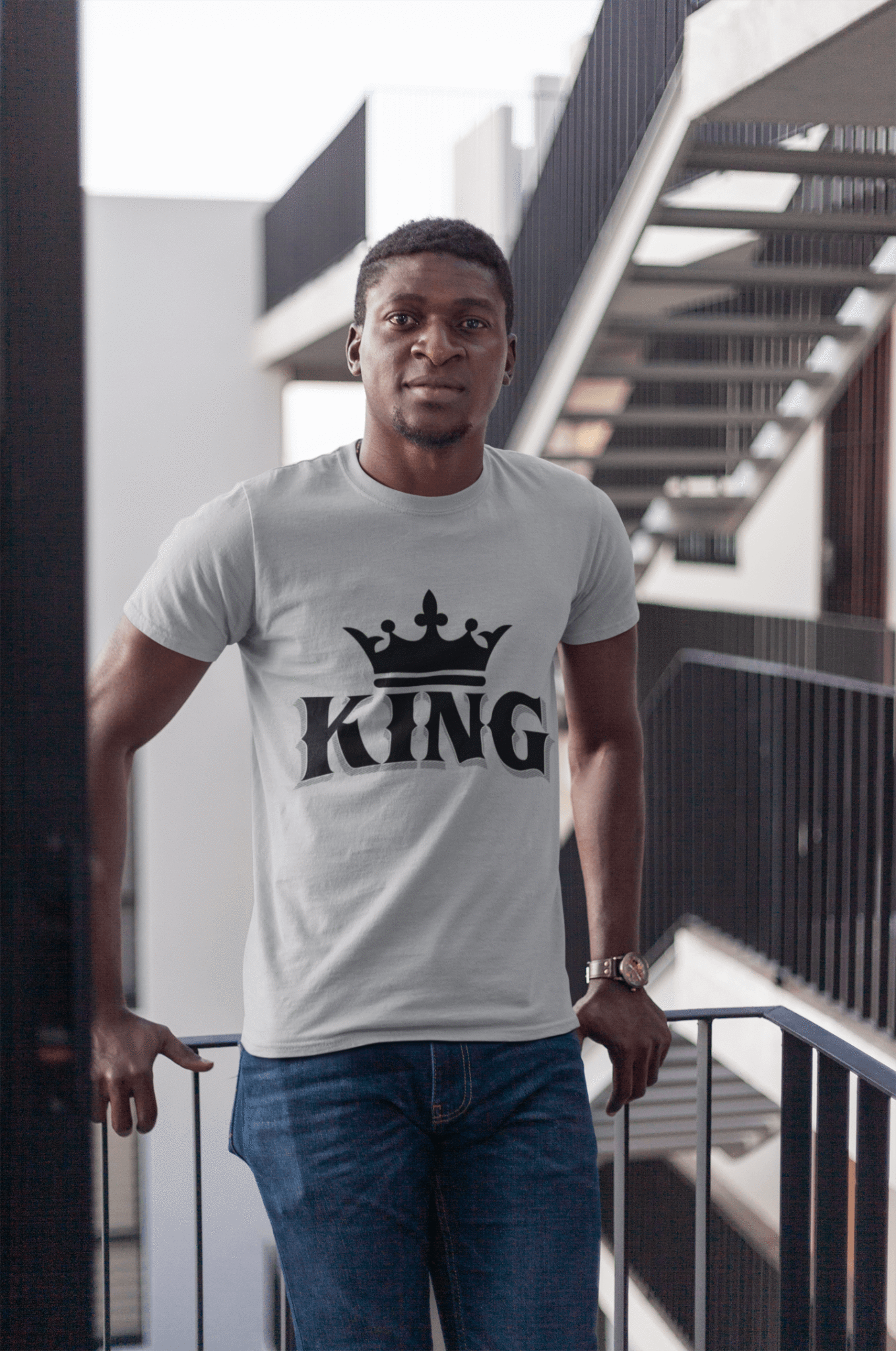 King w/ Crown (Black) Short-Sleeve Unisex T-Shirt - Chocolate Ancestor