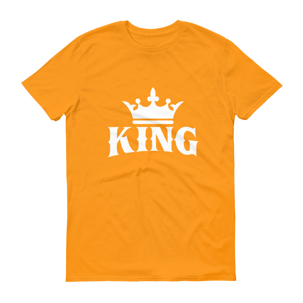 King w/ Crown (White) Short sleeve t-shirt - Chocolate Ancestor