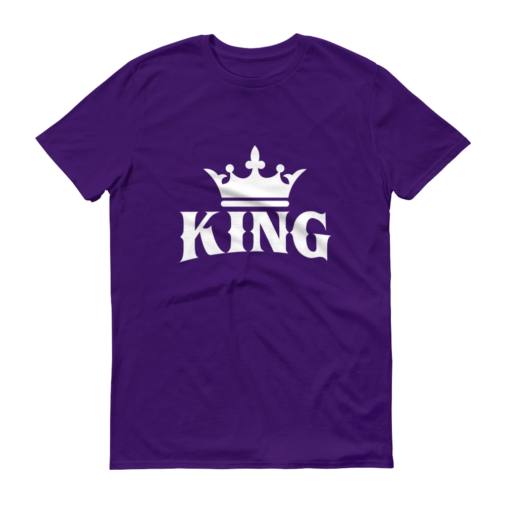 King w/ Crown (White) Short sleeve t-shirt - Chocolate Ancestor