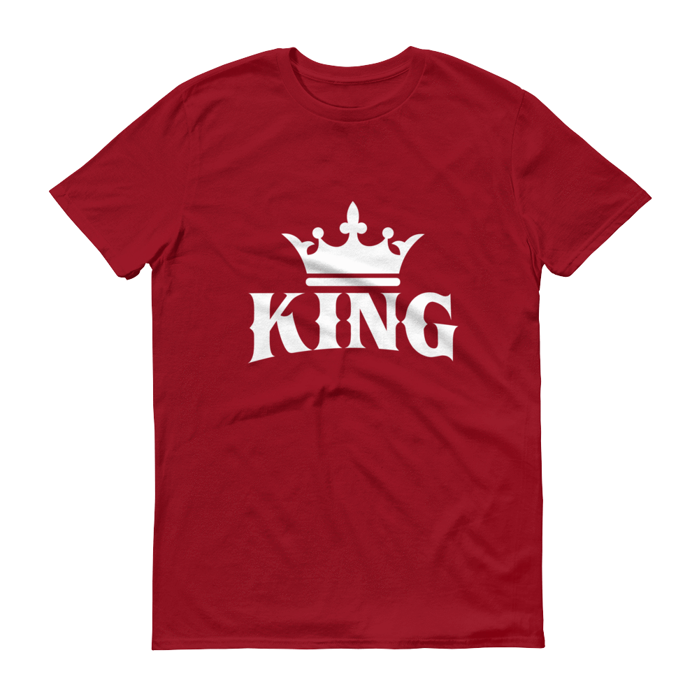 King w/ Crown (White) Short sleeve t-shirt - Chocolate Ancestor