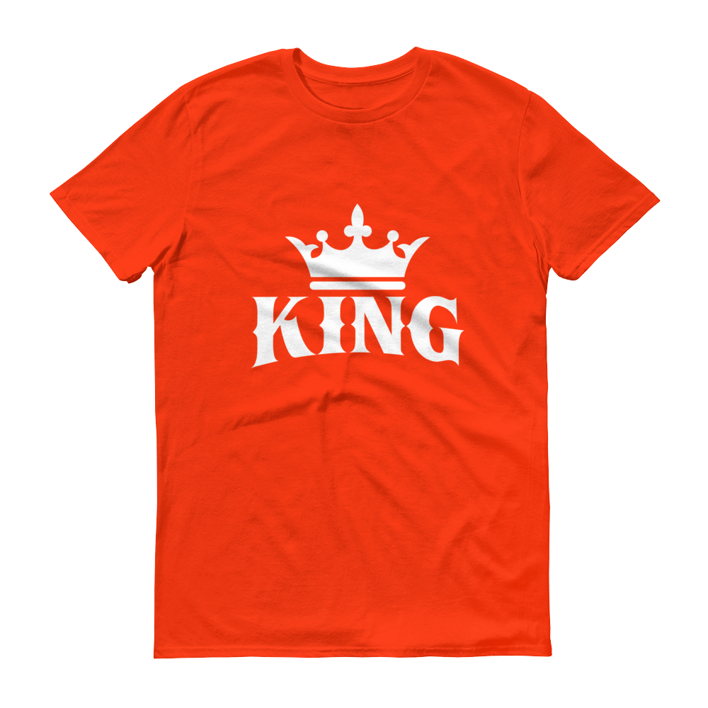 King w/ Crown (White) Short sleeve t-shirt - Chocolate Ancestor