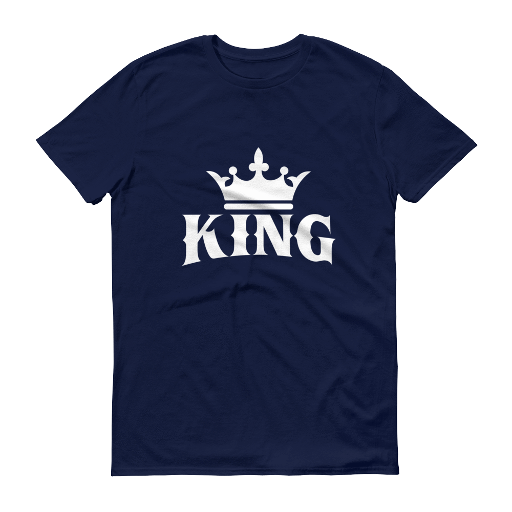 King w/ Crown (White) Short sleeve t-shirt - Chocolate Ancestor