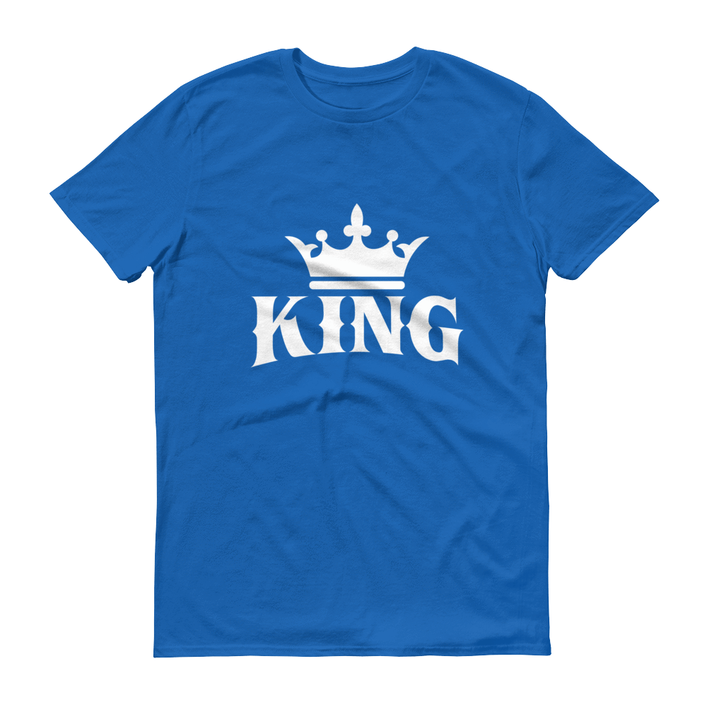 King w/ Crown (White) Short sleeve t-shirt - Chocolate Ancestor