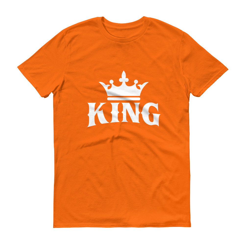 King w/ Crown (White) Short sleeve t-shirt - Chocolate Ancestor