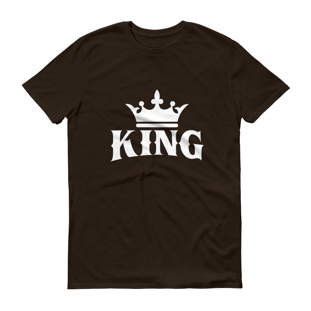 King w/ Crown (White) Short sleeve t-shirt - Chocolate Ancestor