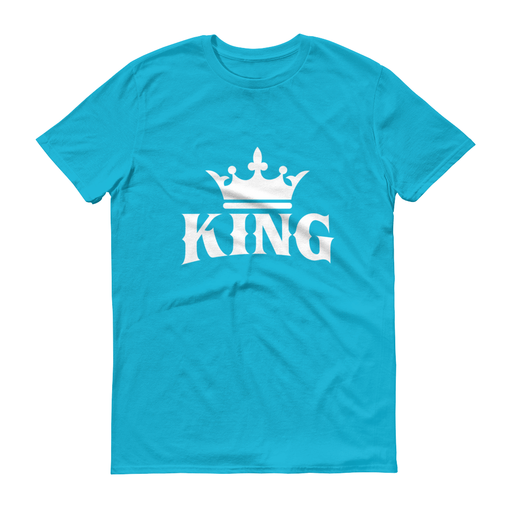 King w/ Crown (White) Short sleeve t-shirt - Chocolate Ancestor