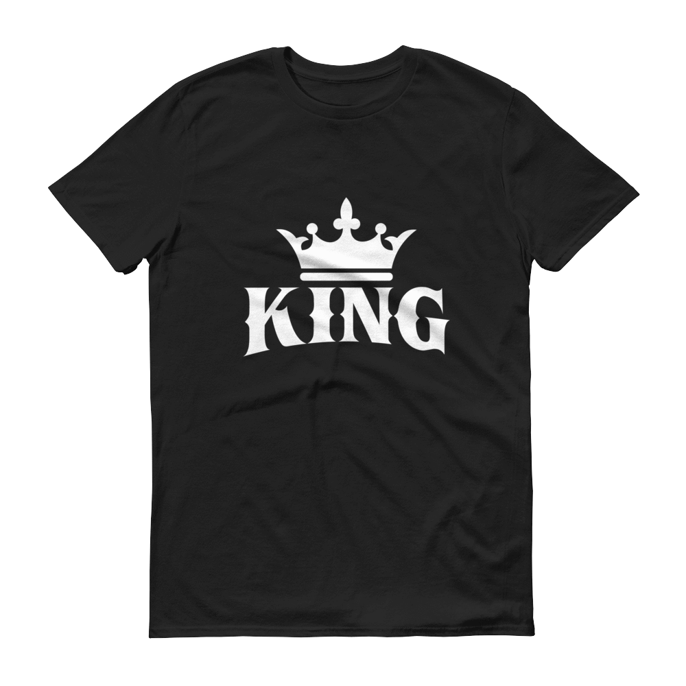 King w/ Crown (White) Short sleeve t-shirt - Chocolate Ancestor