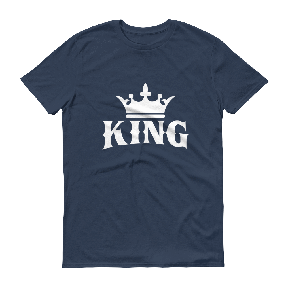 King w/ Crown (White) Short sleeve t-shirt - Chocolate Ancestor