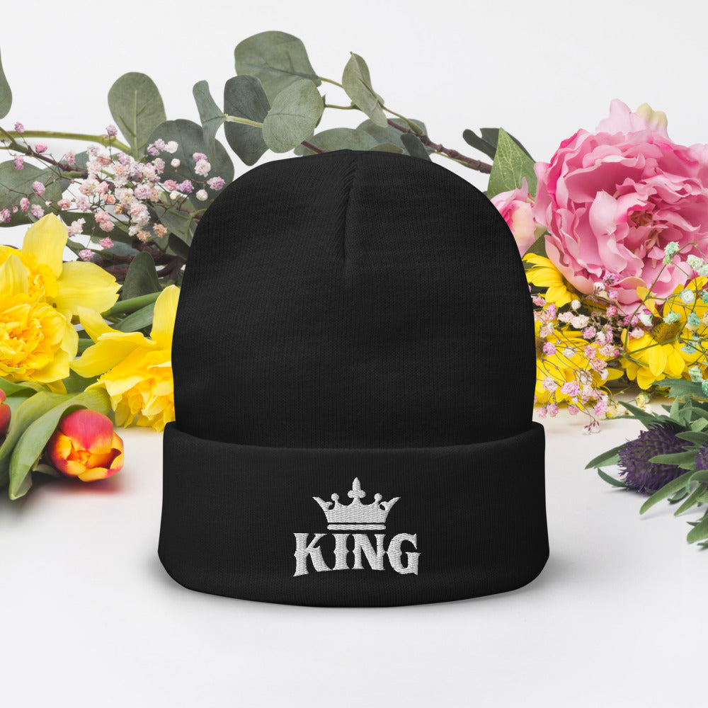 King w/Crown Knit Beanie