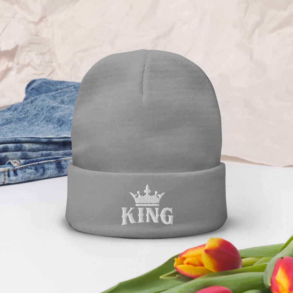 King w/Crown Knit Beanie