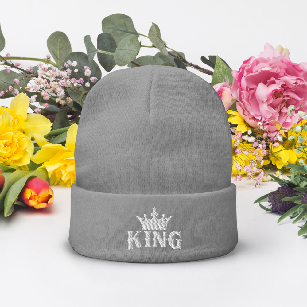 King w/Crown Knit Beanie