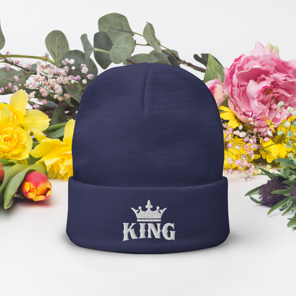 King w/Crown Knit Beanie