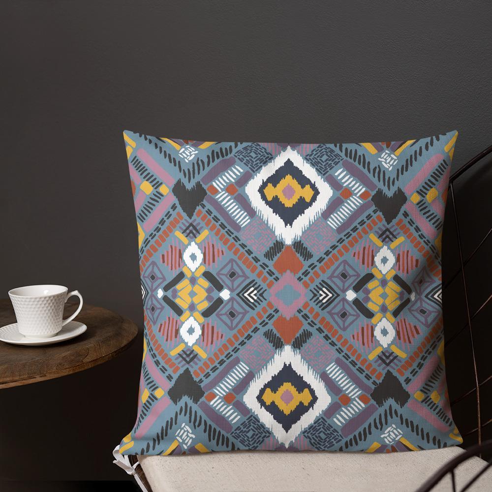 Lupine Boho Tribal Premium Pillow - Chocolate Ancestor