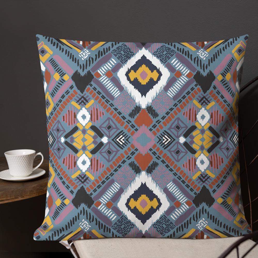 Lupine Boho Tribal Premium Pillow - Chocolate Ancestor