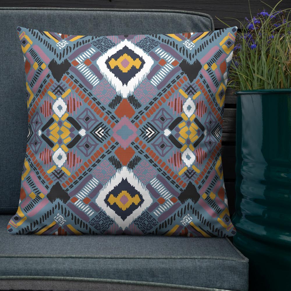 Lupine Boho Tribal Premium Pillow - Chocolate Ancestor