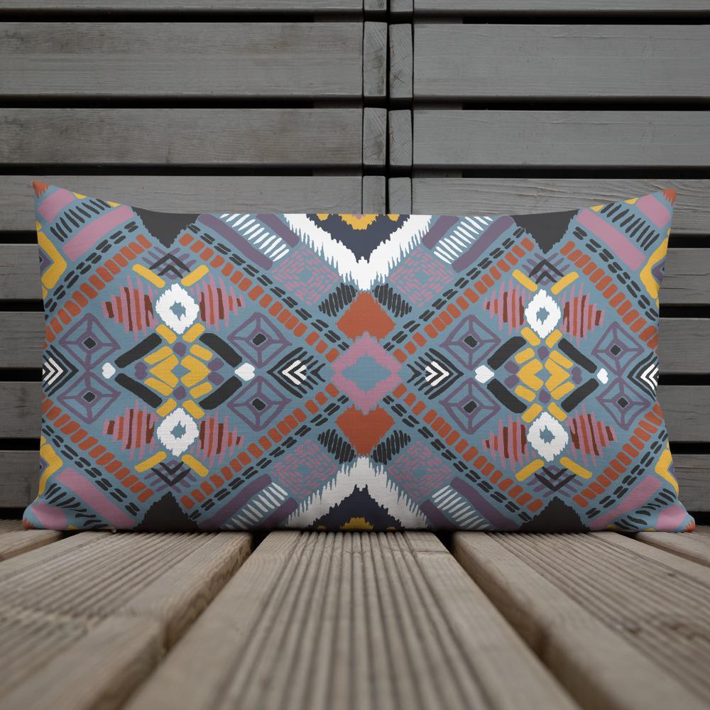 Lupine Boho Tribal Premium Pillow - Chocolate Ancestor