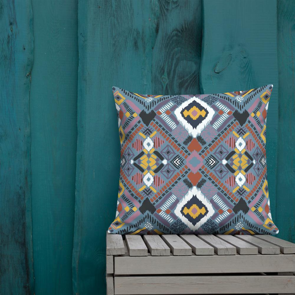 Lupine Boho Tribal Premium Pillow - Chocolate Ancestor