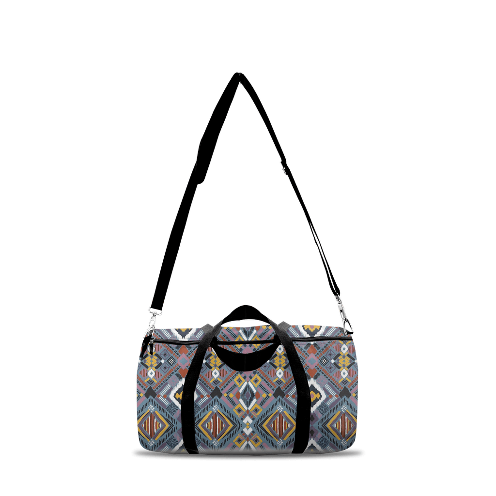 Lupine Boho Tribal Travel Duffle Bag - Chocolate Ancestor